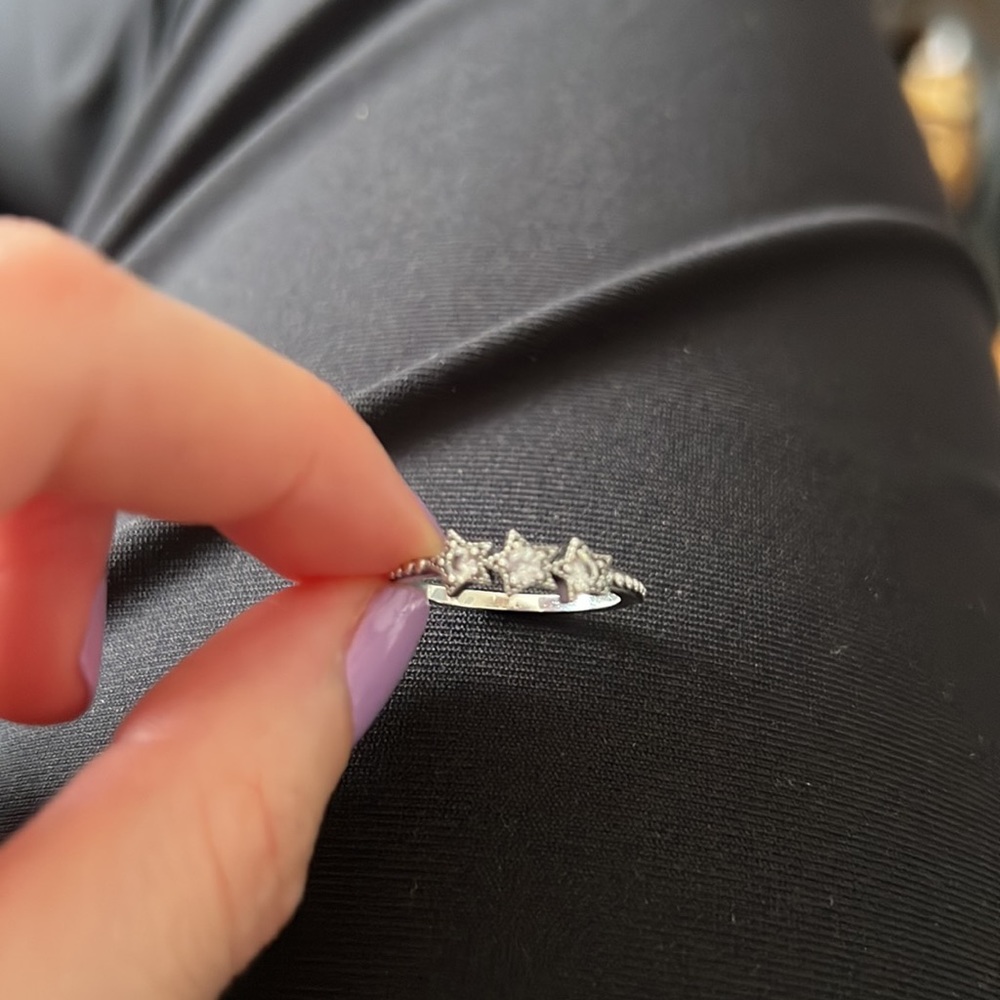 Celestial Stars size 6 sterling silver ring